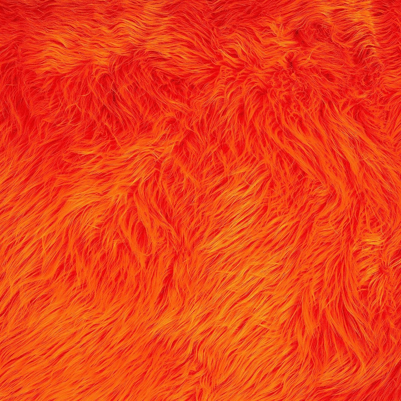 FabricLA Shaggy Faux Fur Fabric - 28&#x22; X 28&#x22; Inches Pre-Cut - Use Fake Fur Fabric for DIY, Craft Fur Decoration, Fashion Accessory, Hobby - Orange Fur Fabric